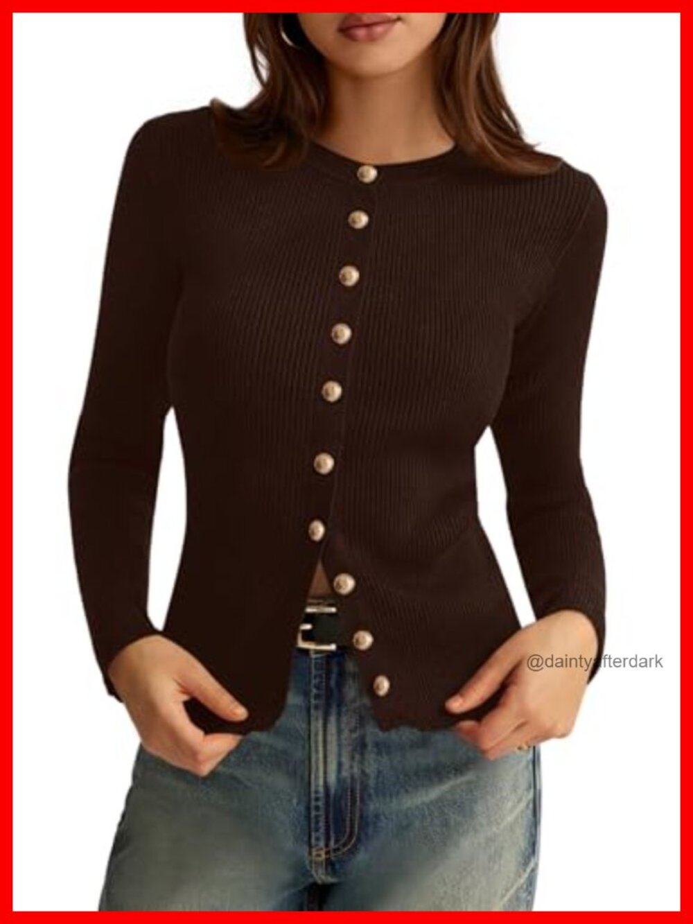 Women's Ribbed Knit Button Down Lightweight Cardigan Sweater